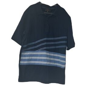Samuel Jr. Boys Shortsleeve Polo Navy blue stripe tshirt size 16